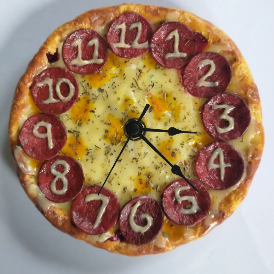 Home & Living Home Decor Clocks 6 Inch Pizza Clock