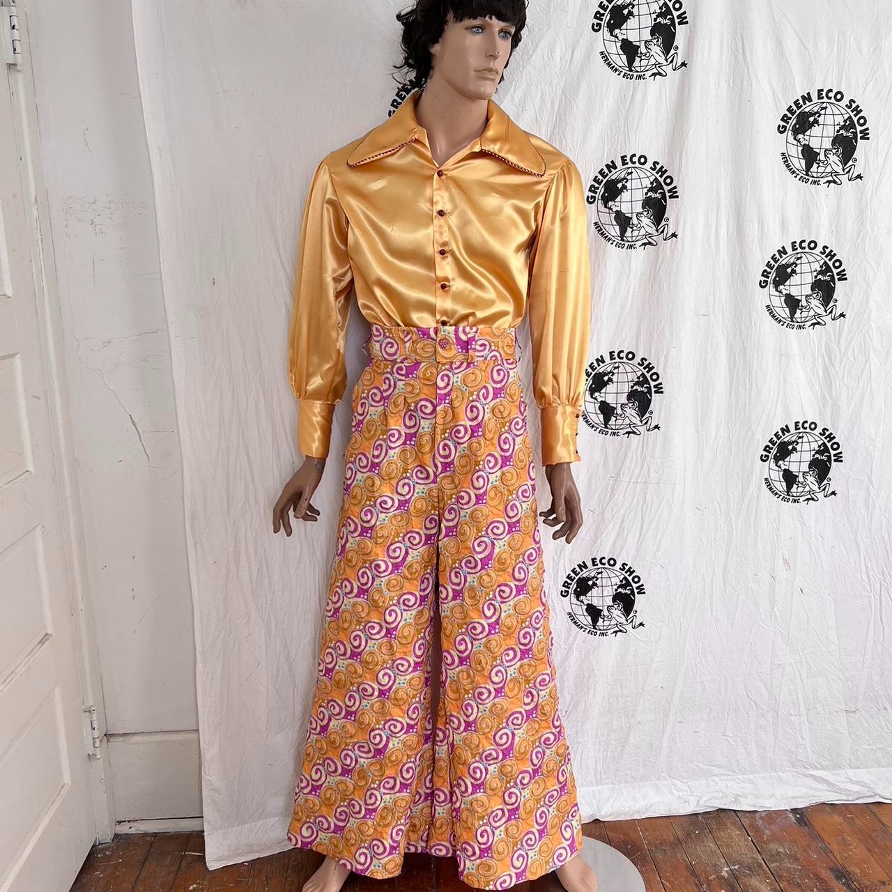 Clothing & Accessories Men's Satin Shirt wide leg pants set L thin