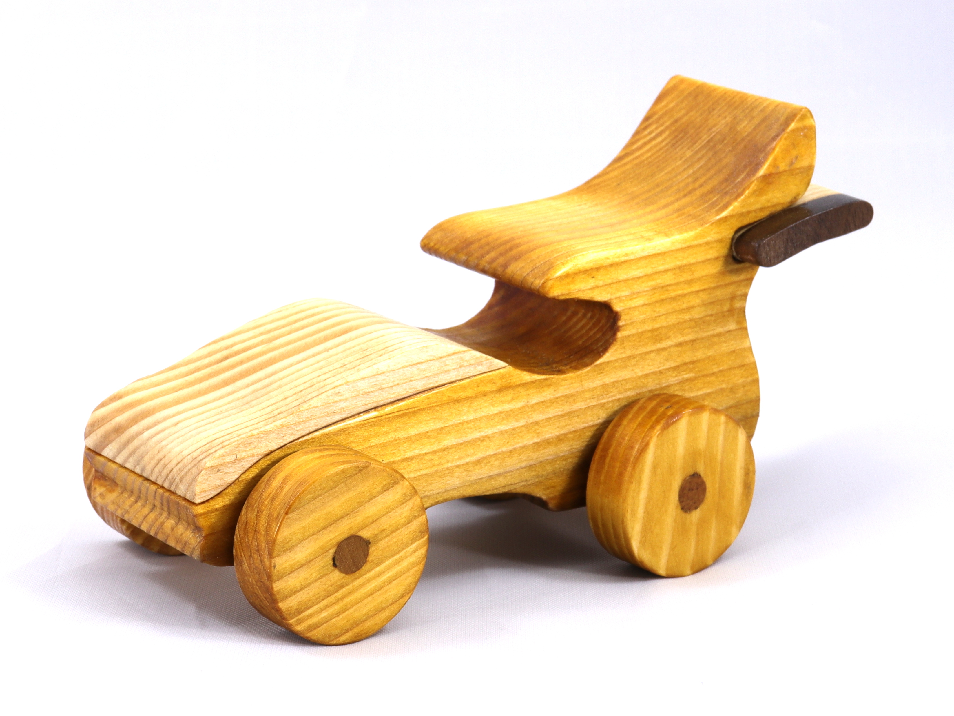 Wood Toy Car Coupe Roadster Handmade And Finished With Clear And Amber Shellac From My Speedy Wheels Collection