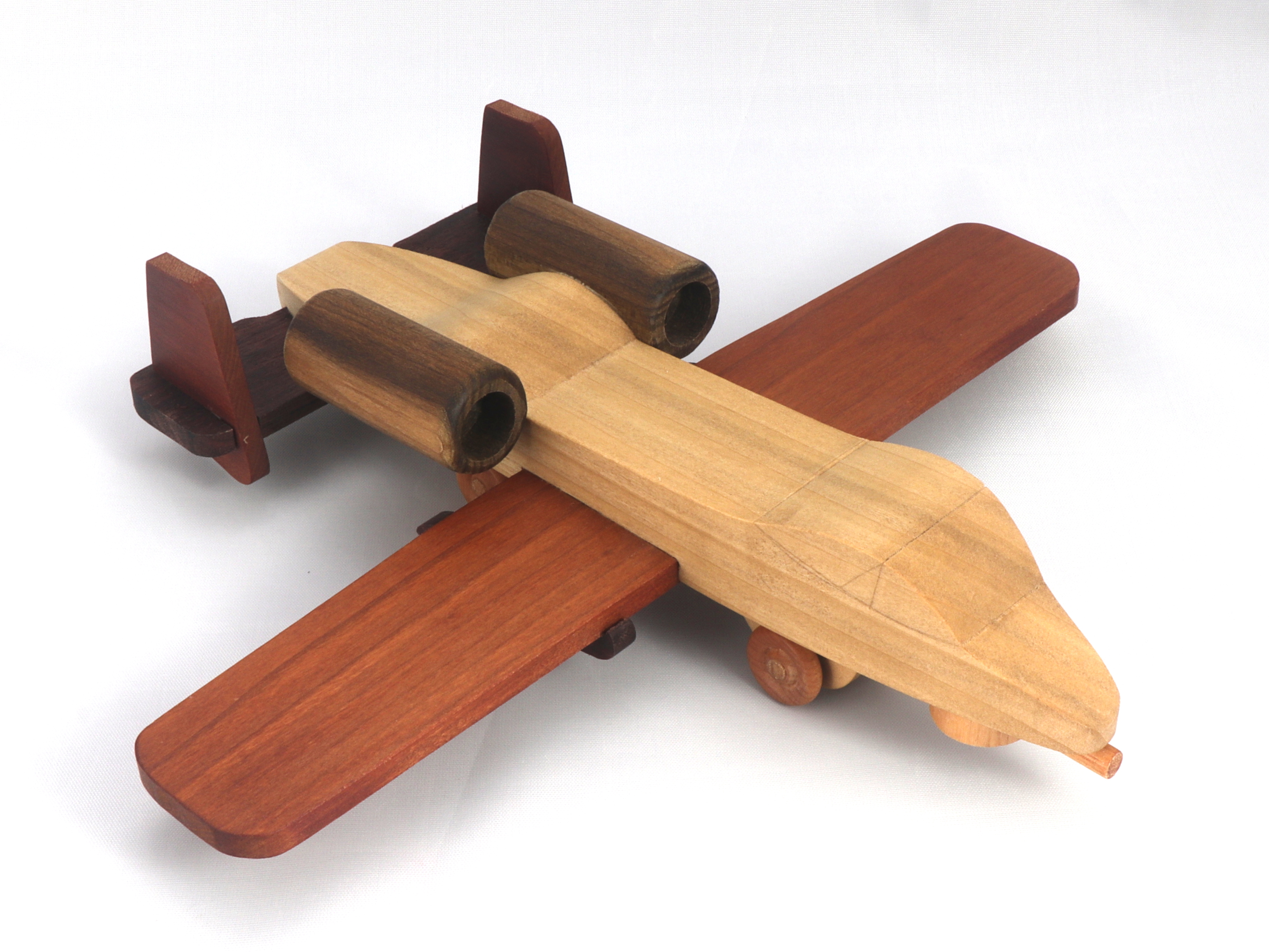 Wood Toy Airplane, Modeled After The  A-10 Thunderbolt II aka Warthog, Handmade and Finished from Select Grade Hardwoods