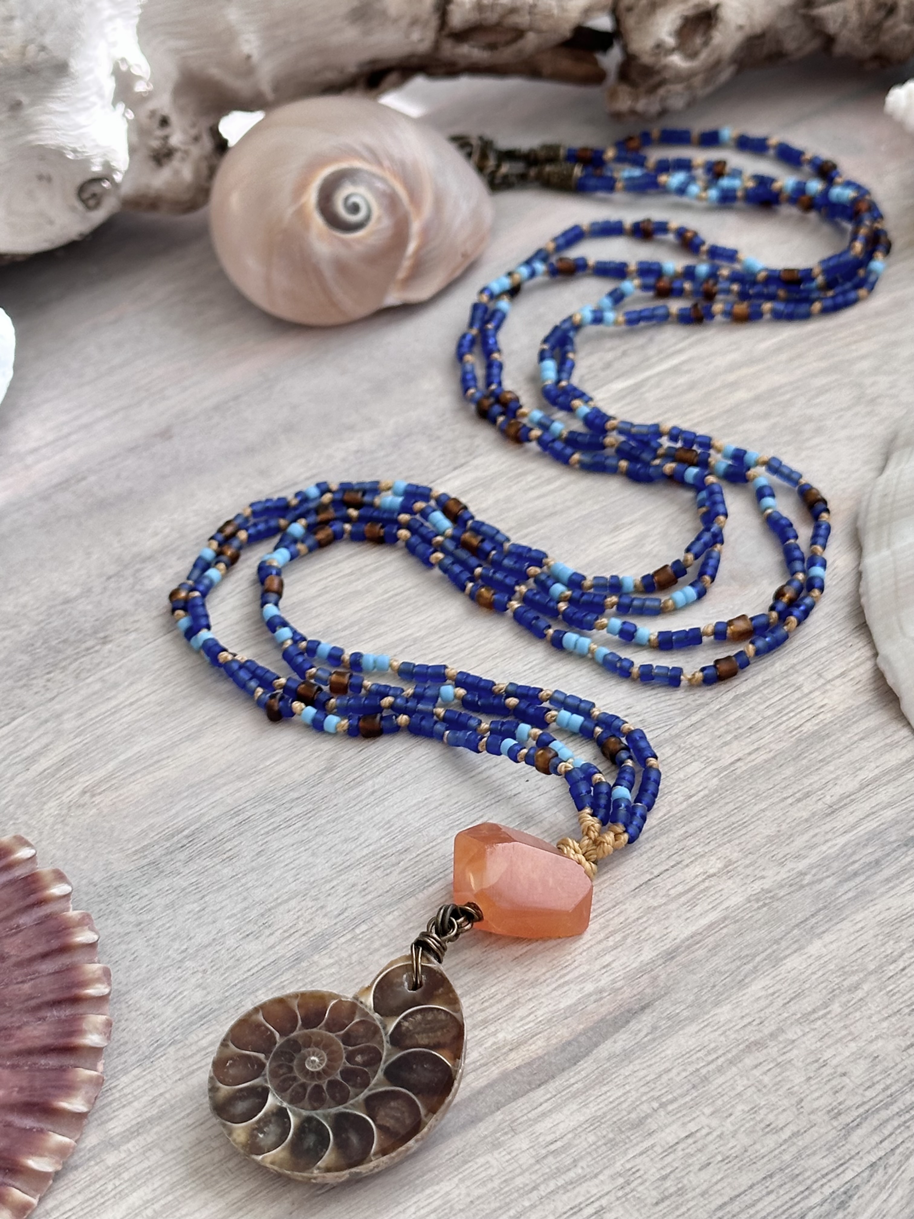Jewelry Necklaces Beaded Necklaces Ammonite Double Strand