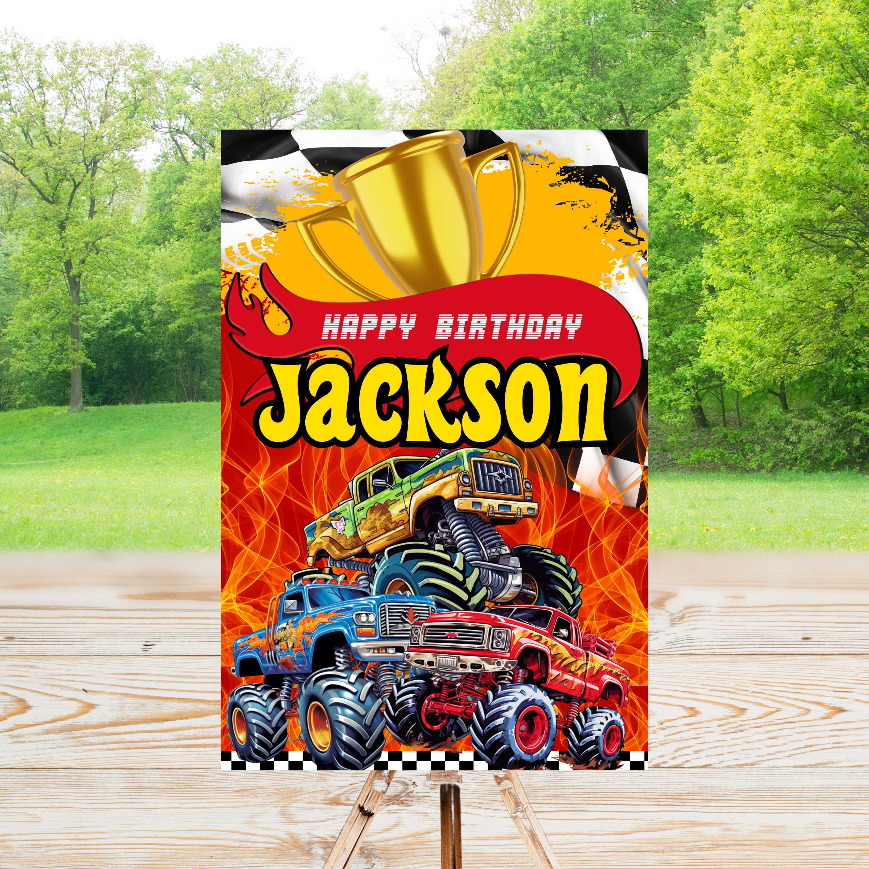 Wedding & Celebrations Birthday Children's Birthday Monster Truck Party Sign 20x30