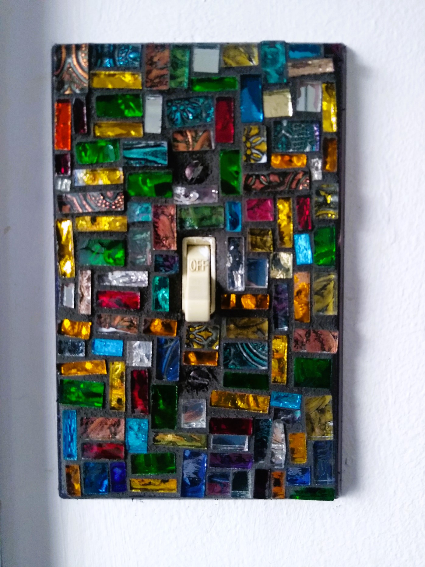 Glass Multicolor Mosaic Switch Plate Cover