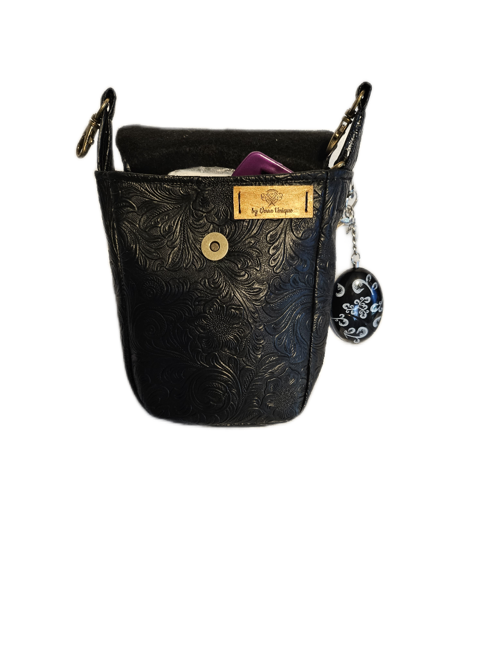 Clothing & Accessories Black Pleather Belt Purse