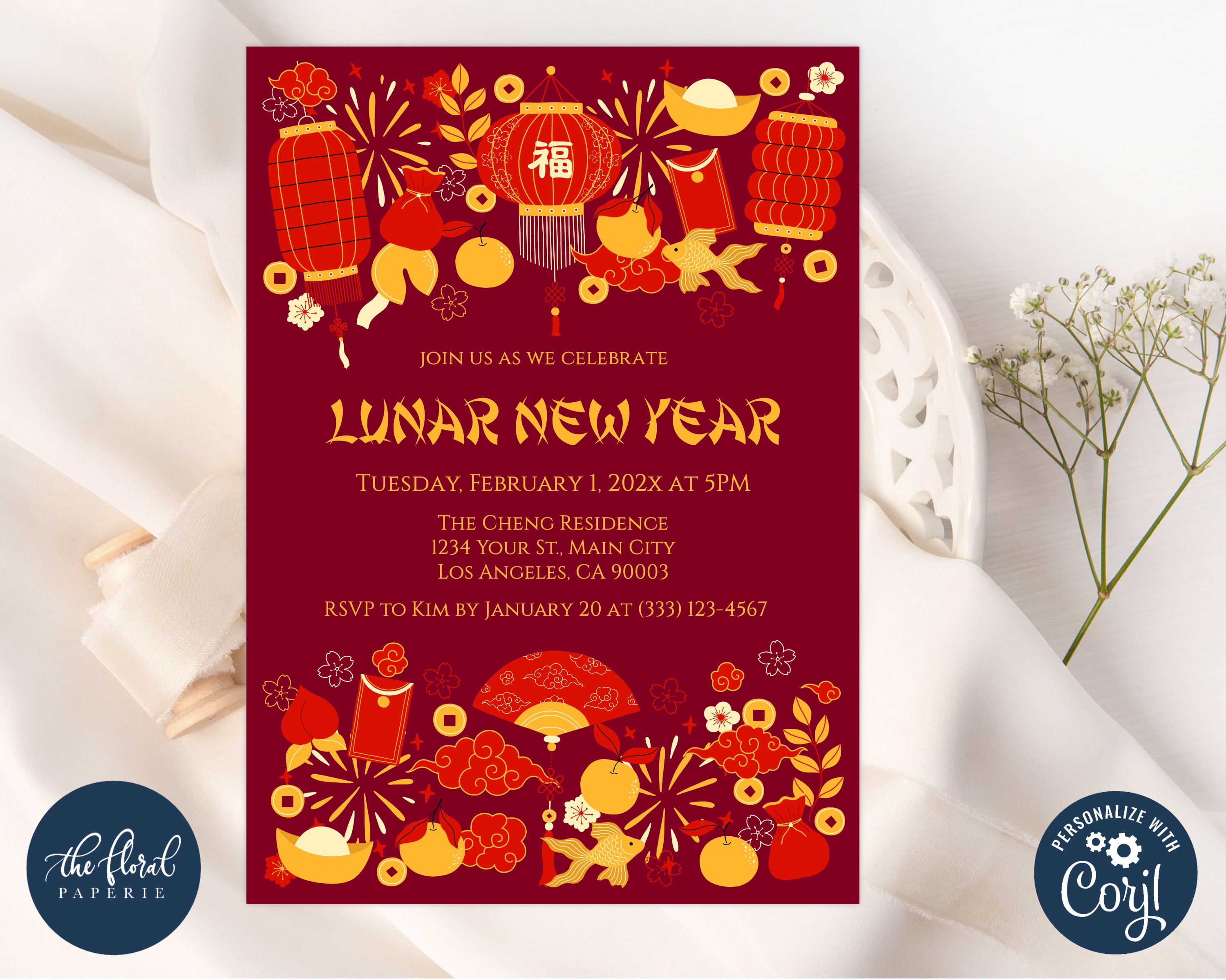 chinese new year invitations printable