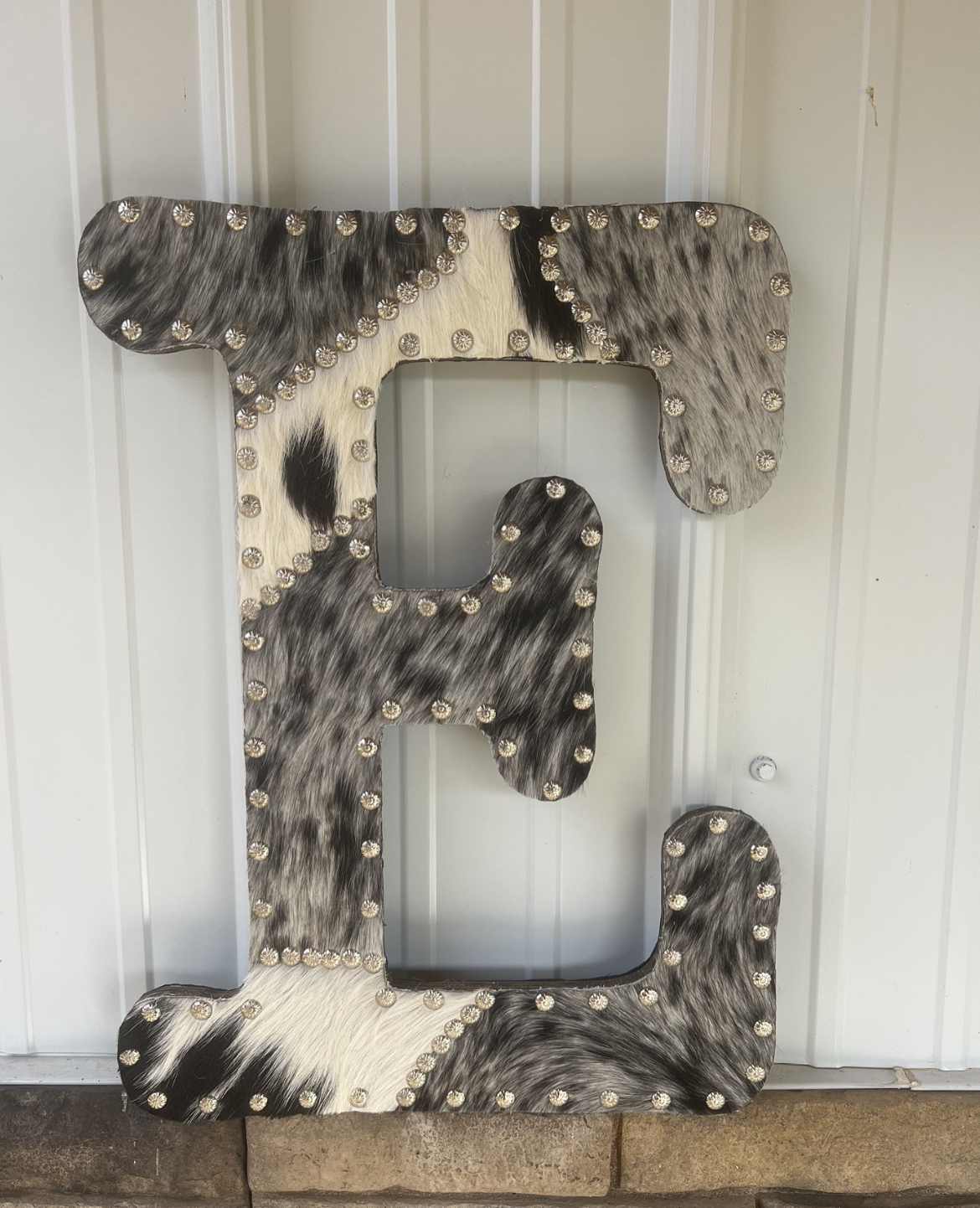 Home & Living Home Decor 18 inch custom cowhide letter
