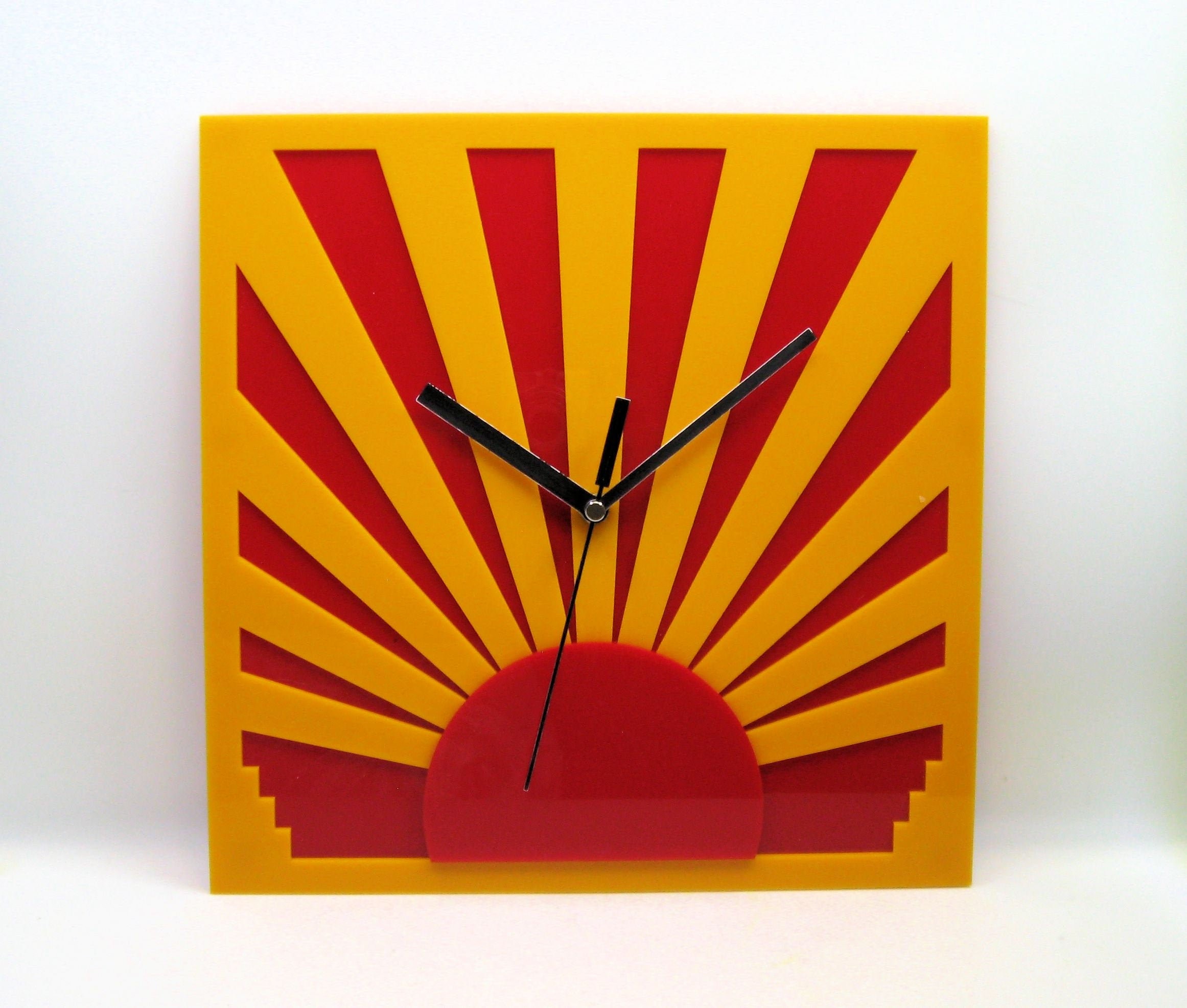 Home & Living Home Decor Clocks One of 1 Sunrise Art Deco