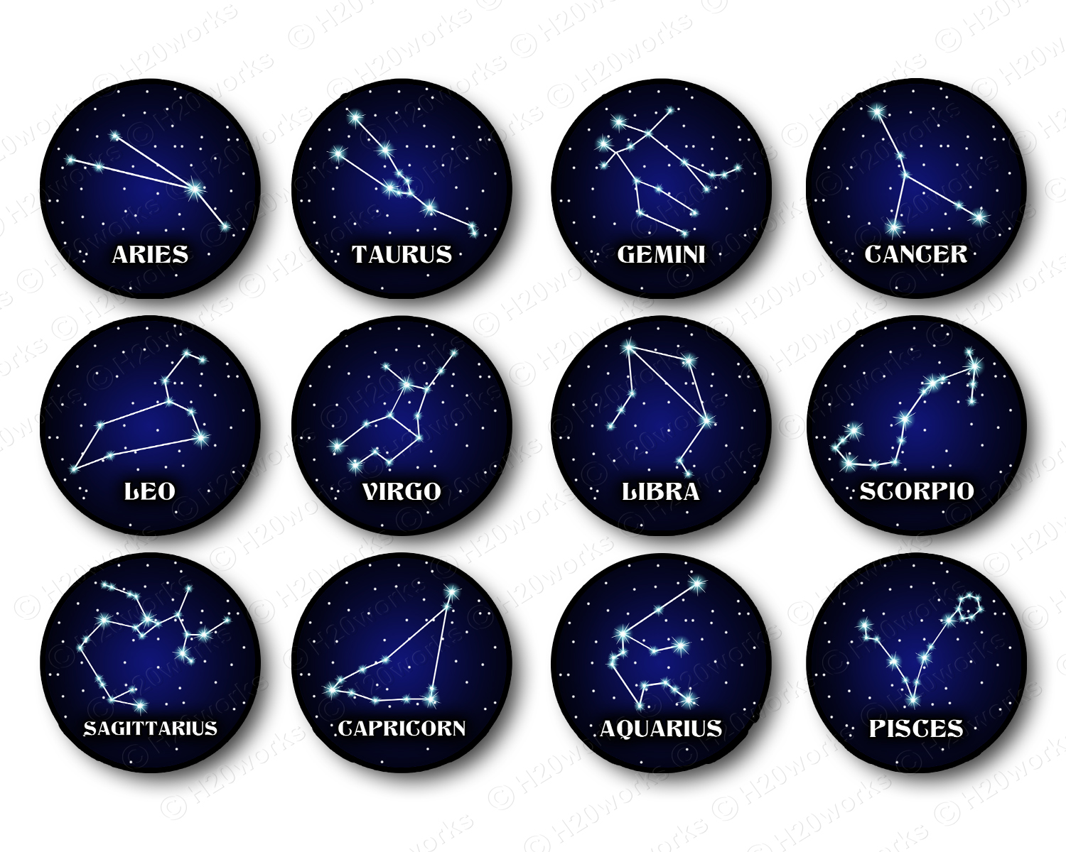 Handmade Supplies :: Digital Files & Templates :: Zodiac Astrology Sign ...