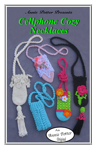 Crochet cell Necklace phone holder, 