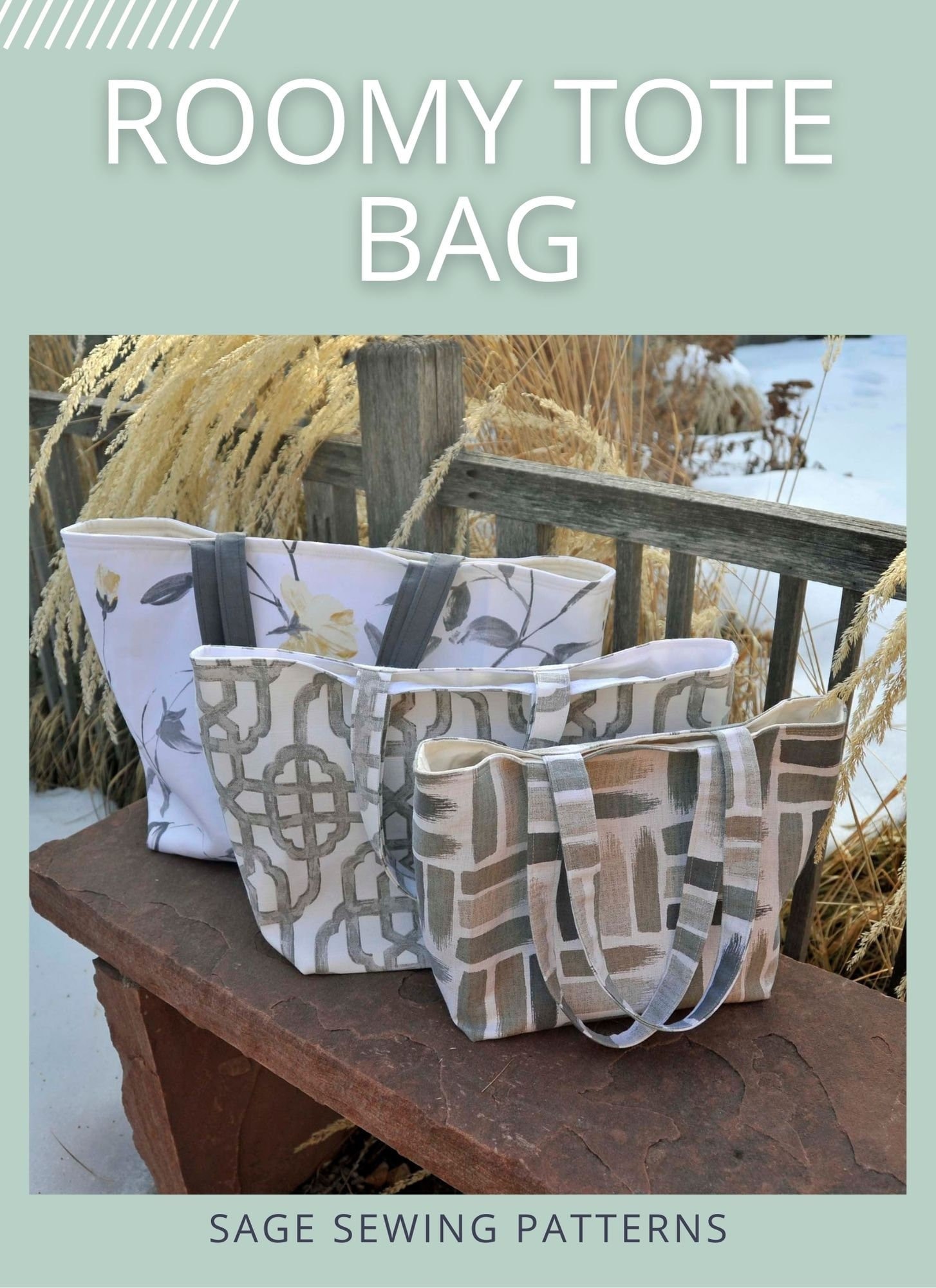 Products :: Roomy Tote Bag sewing pattern, PDF downloadable sewing ...