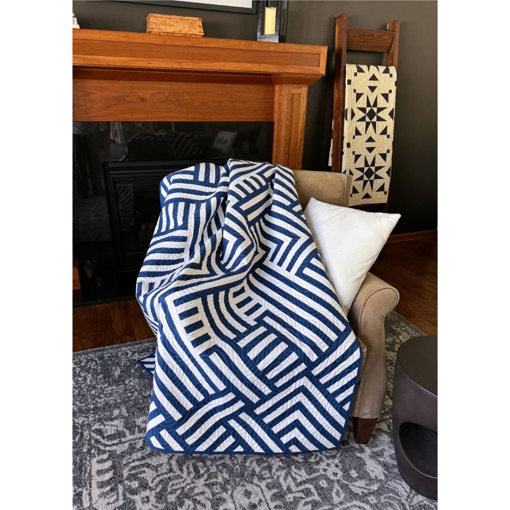 Home & Living :: Blankets & Quilts :: Handmade Quilt, Modern Navy Blue ...