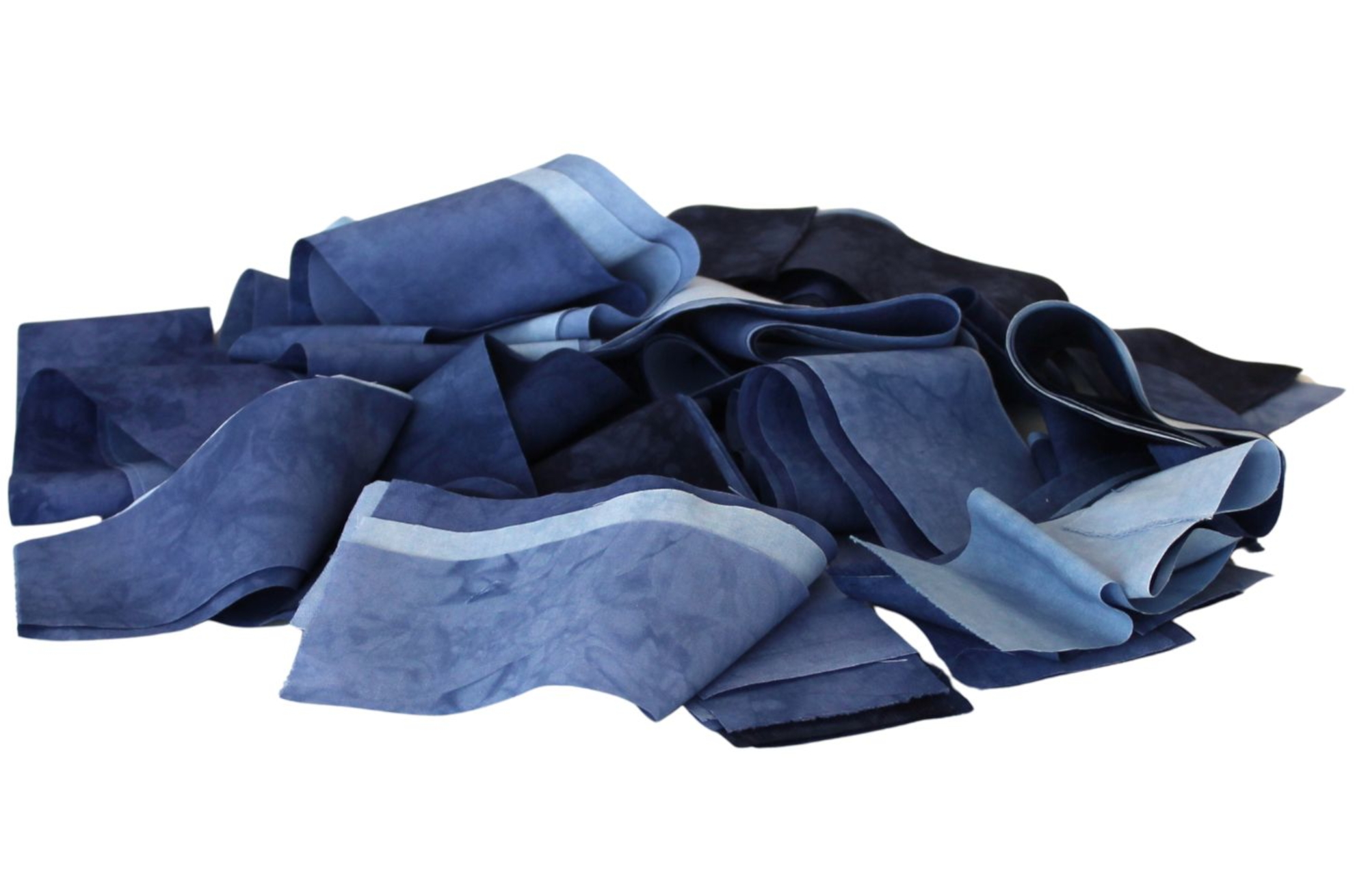 Blue strips of quilting cotton