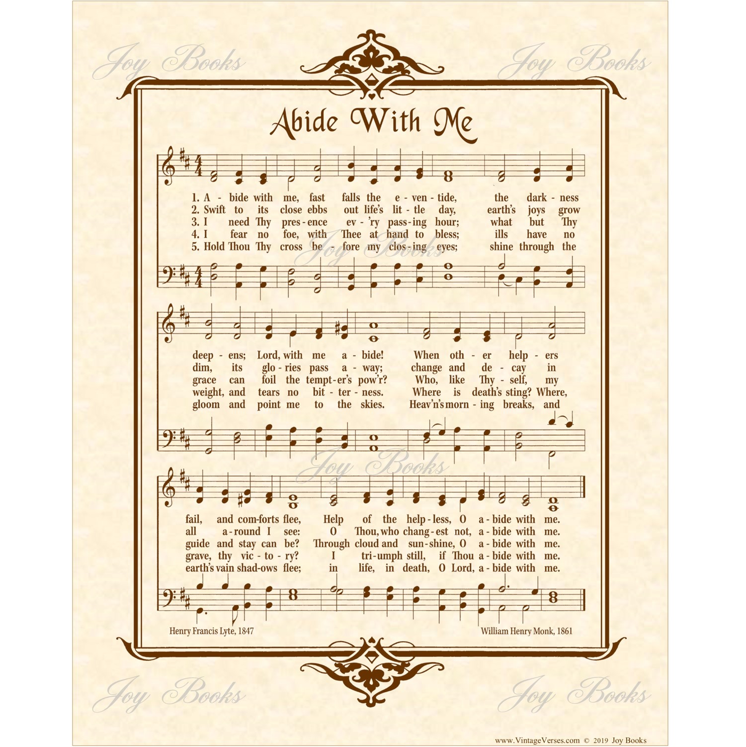 Home & Living :: Wall Decor :: Abide with Me (5 verses) Vintage Verses ...