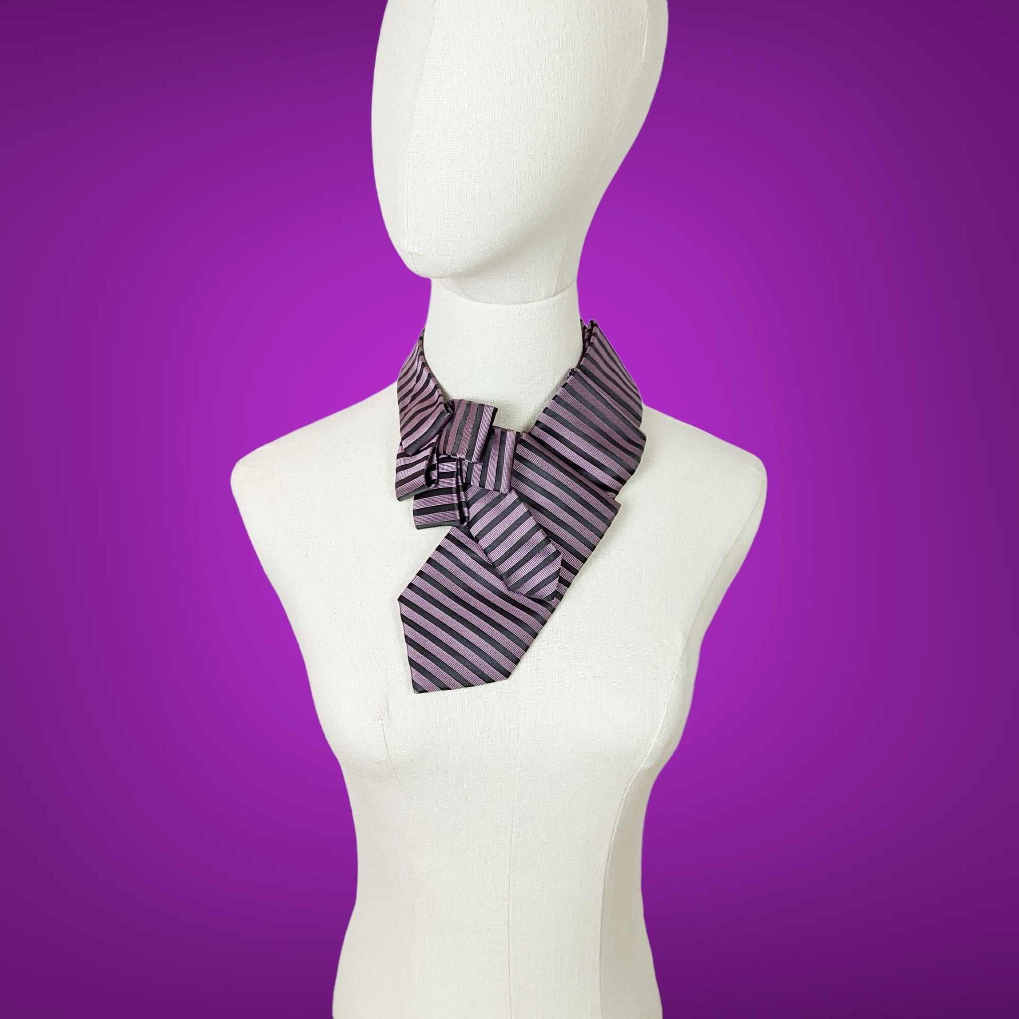 Clothing & Accessories :: Purple Striped Ascot Scarf