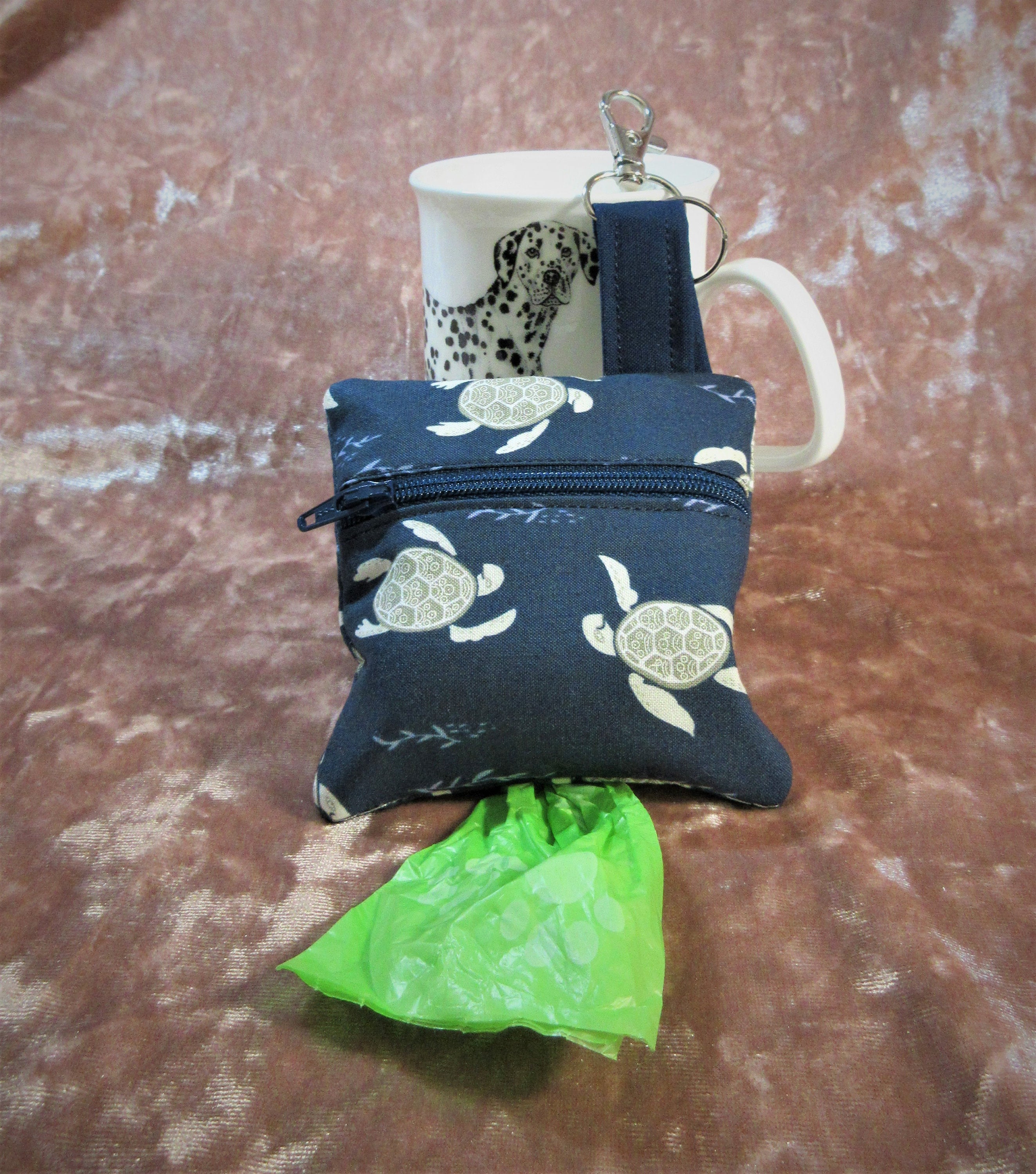 Turtle dog poop bag holder or doody diaper bag holder. Free roll of bags handmade by A Fur Baby Favorite