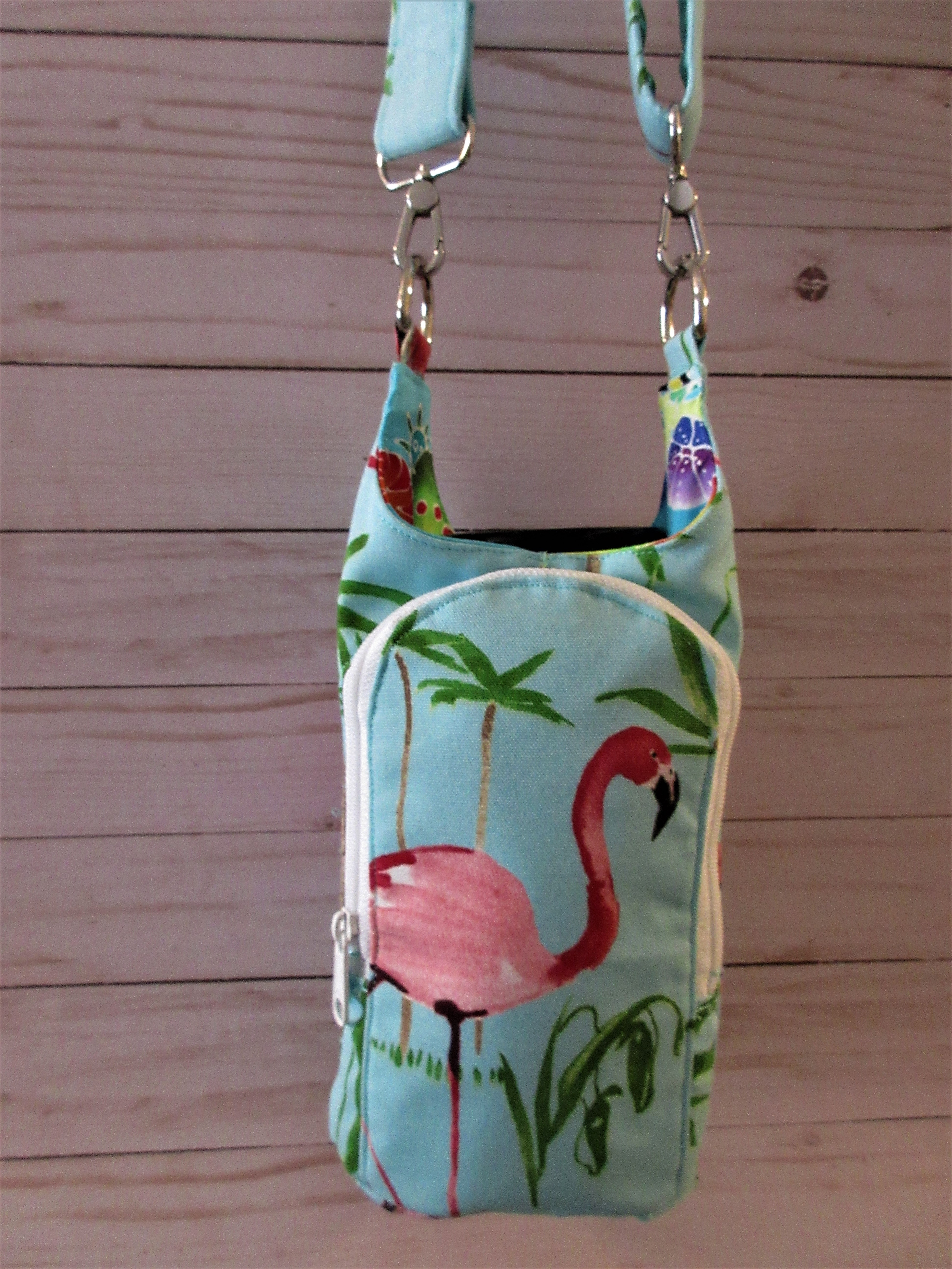 Flamingo cross body water bottle bag by A Fur Baby Favorite