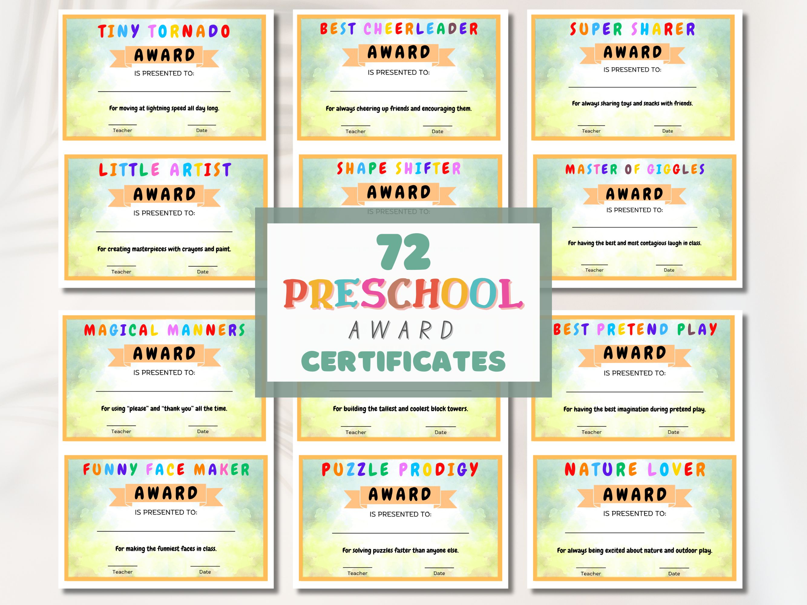 Holiday Seasonal :: Back to School :: Printable Preschool Awards Holiday Seasonal :: Back to School :: Printable Preschool Awards