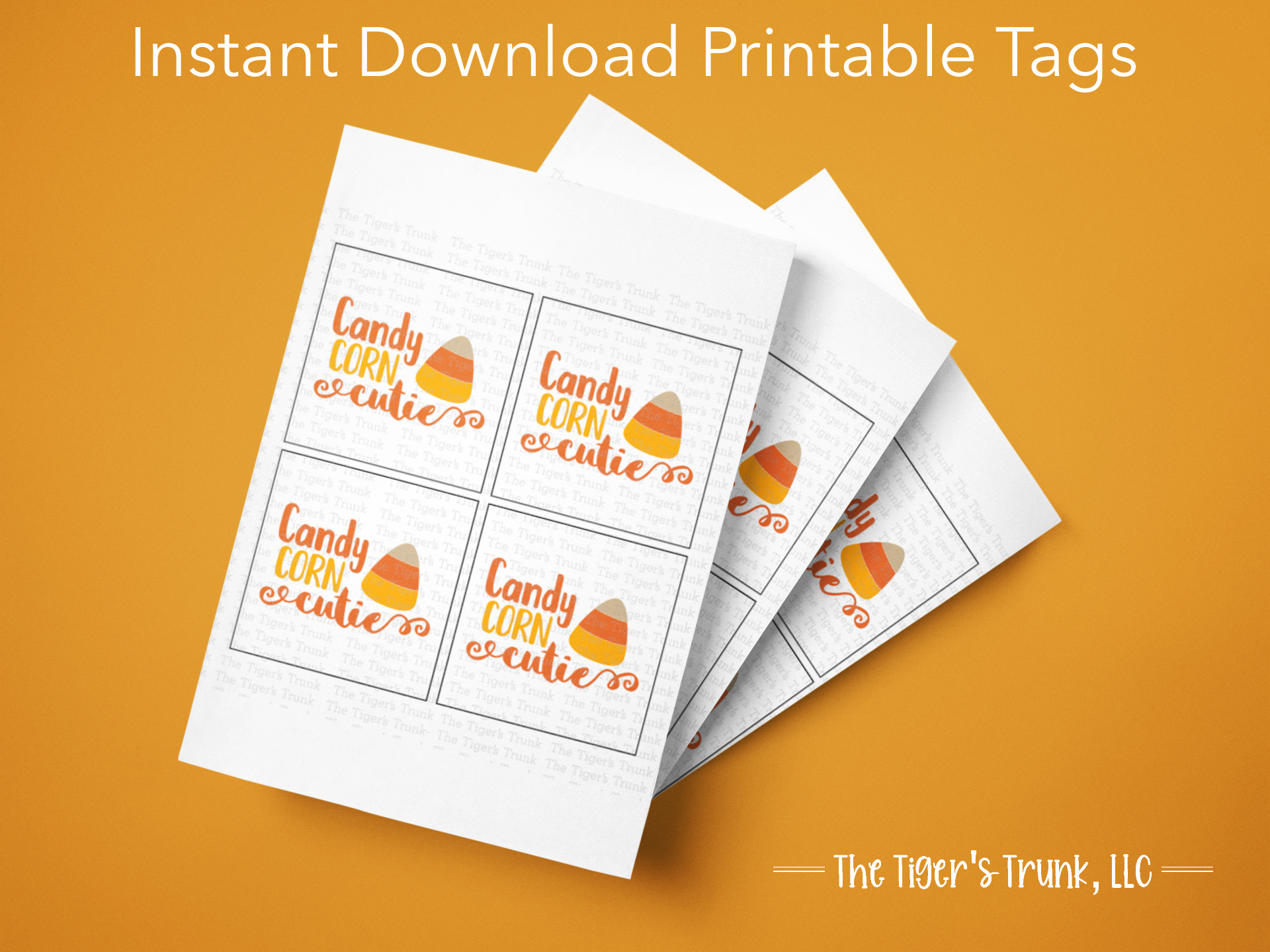 Candy Corn Cutie Halloween Favor Bag Tags: Printable Instant Download for Sweet Party Favors