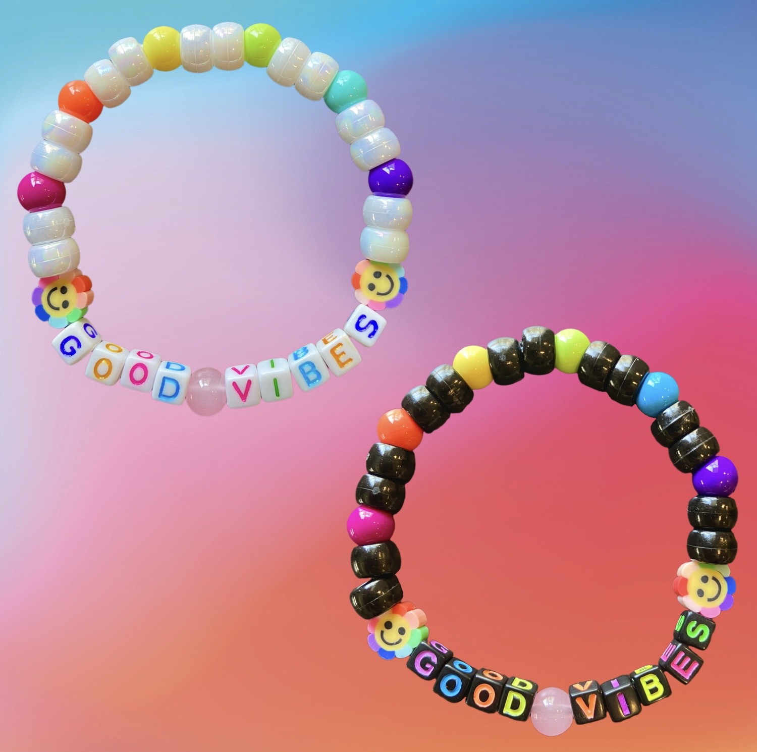 Jewelry :: Bracelets :: GOOD VIBES Kandi Bracelet Handmade Pony