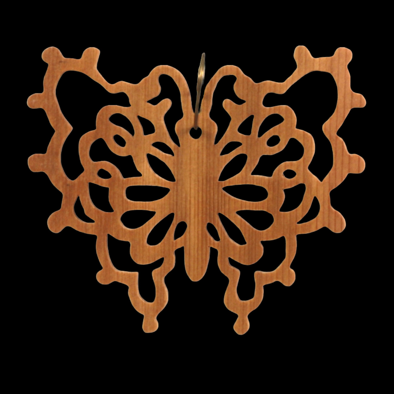 Handcrafted Victorian Style Wooden Fretwork Butterfly Christmas Tree Ornament Made Inn USA