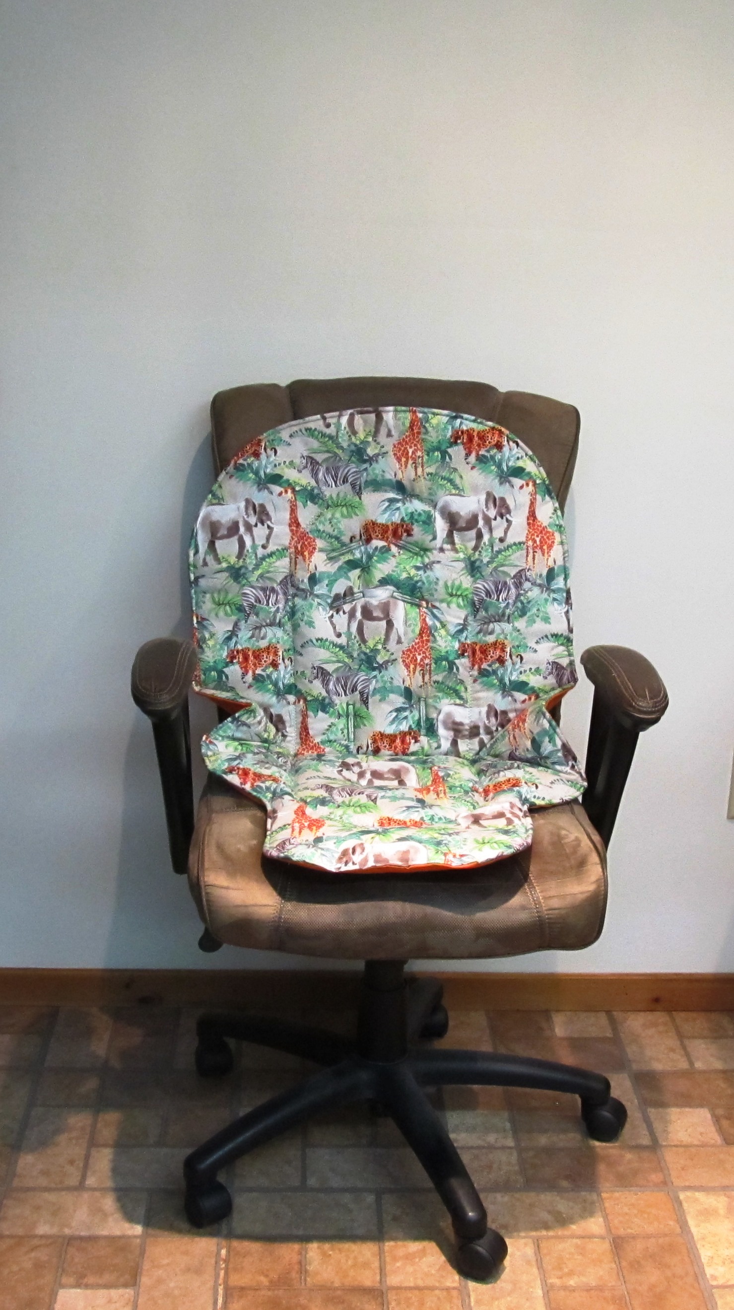 kids safari print highchair replacement pad
