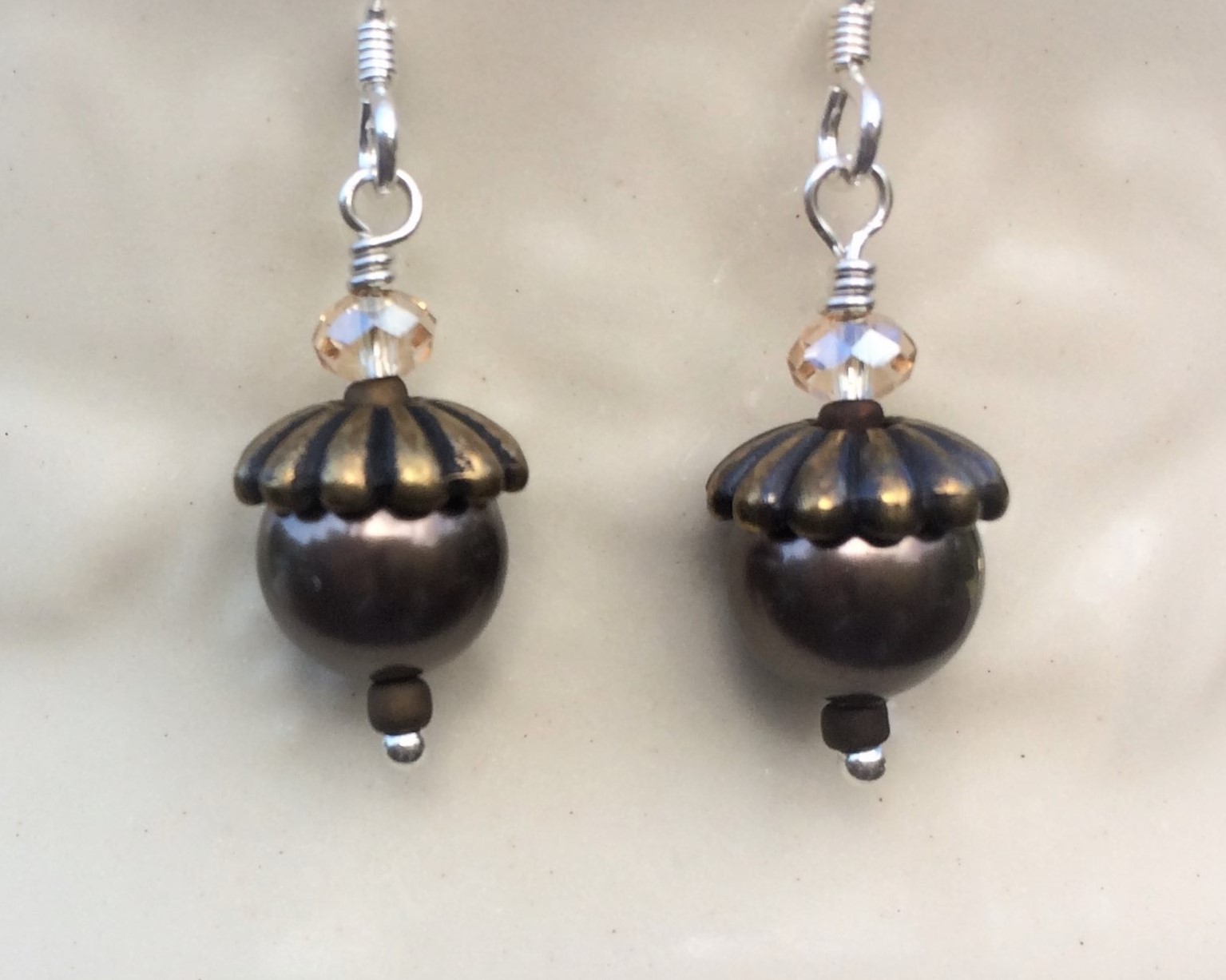 Pewter acorn earrings