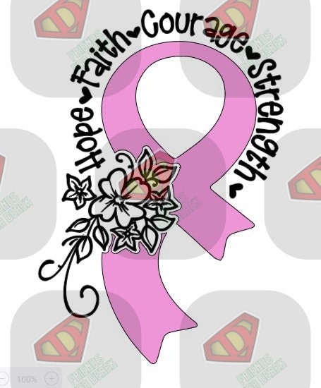 Products Hope Faith Courage Strength Decal Breast Cancer Awareness Car Decal Laptop Decal