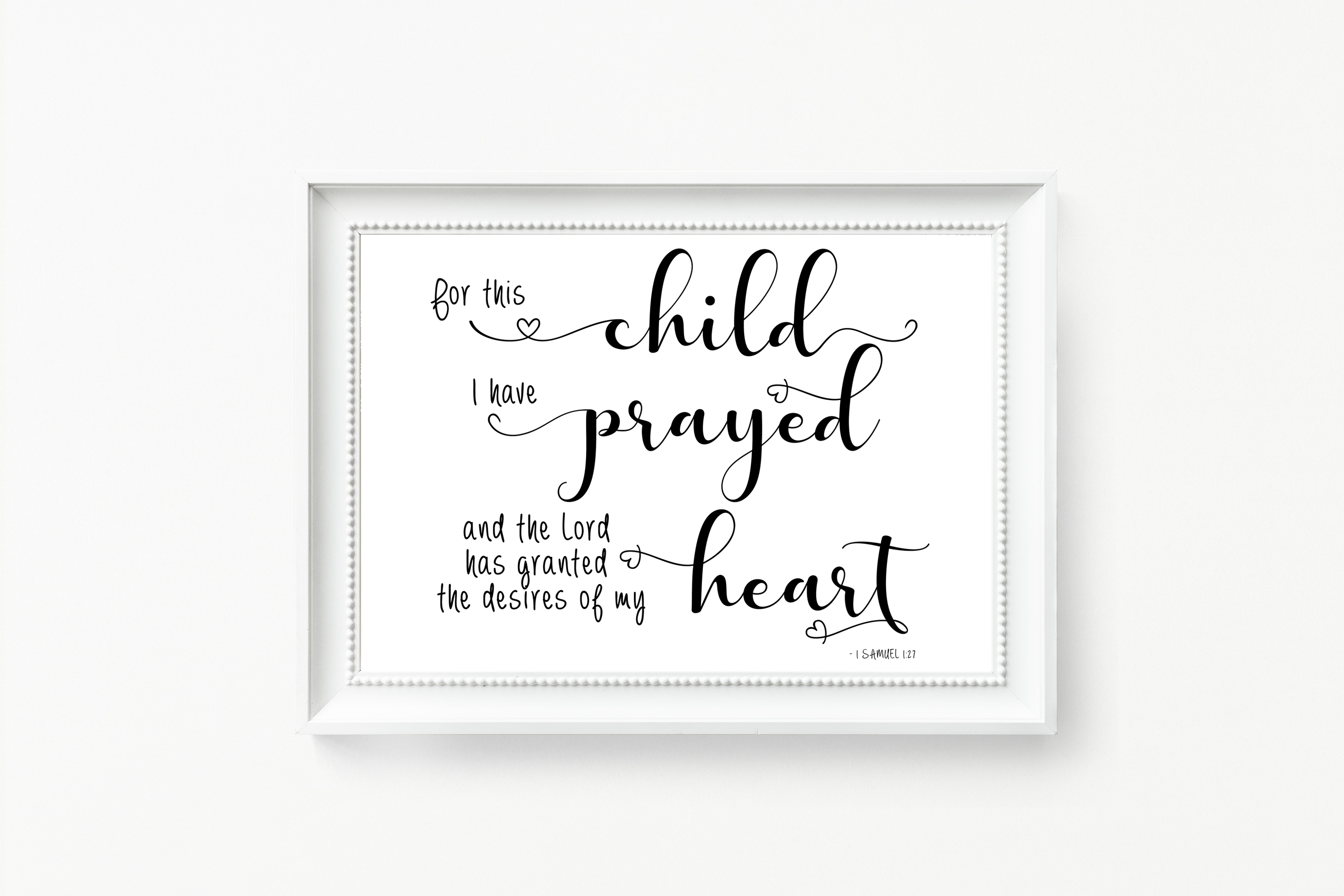 For This Child I Have Prayed, 1 Samuel 1:27, Digital Download Nursery Decor