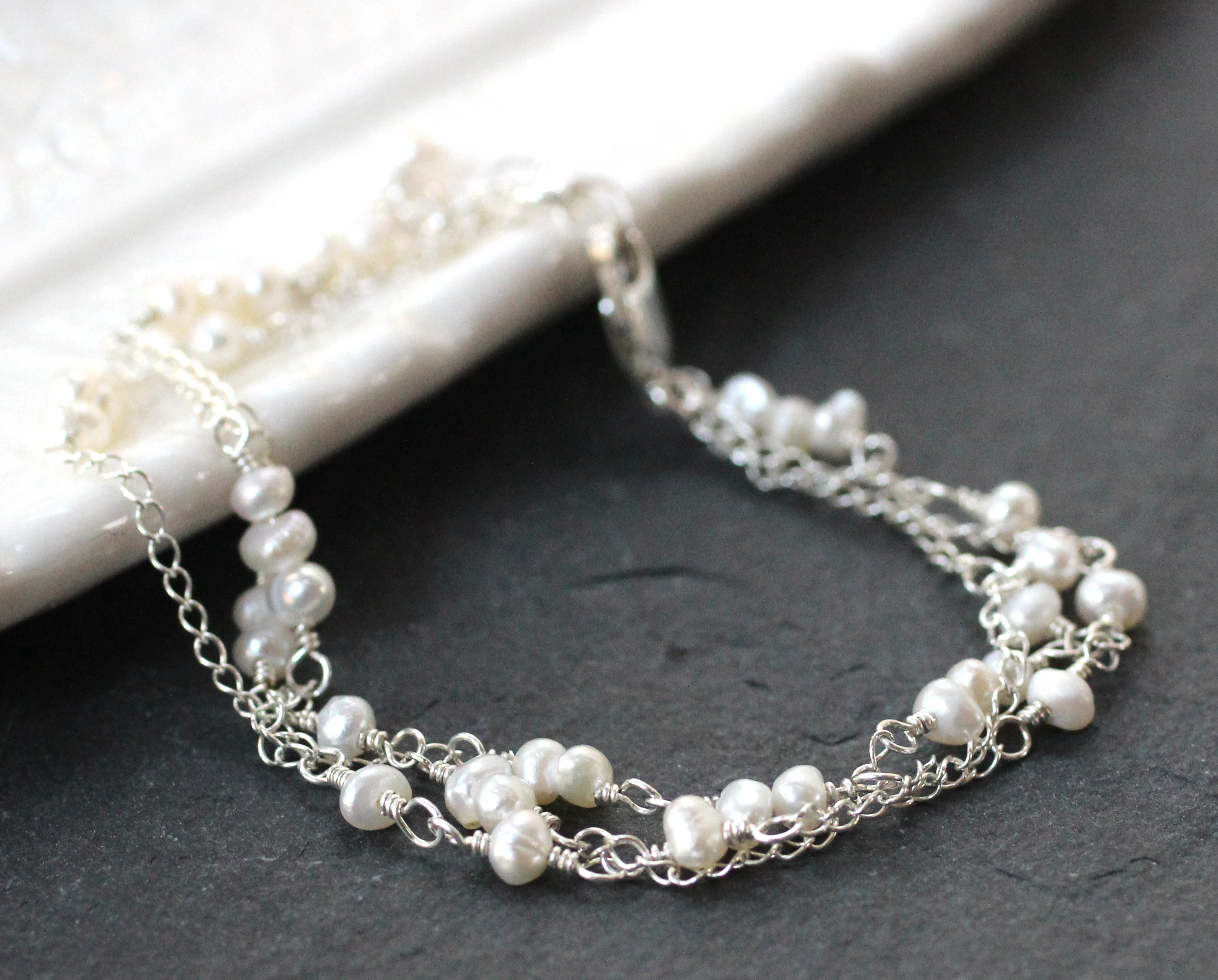 Tiny Pearl Multistrand Bracelet
