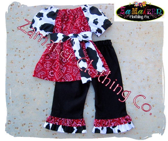 Clothing & Accessories :: Kids & Baby :: Baby Clothing :: Clothing Sets ::  Farm Girl Birthday / Cow Outfit Baby Girl / Farm Birthday Party / Farm 2nd  Birthday Outfit / Farm 1st Birthday Girl / Zamakerr