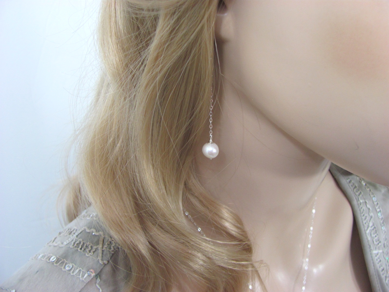 Pearl Drop Earrings in Sterling Silver